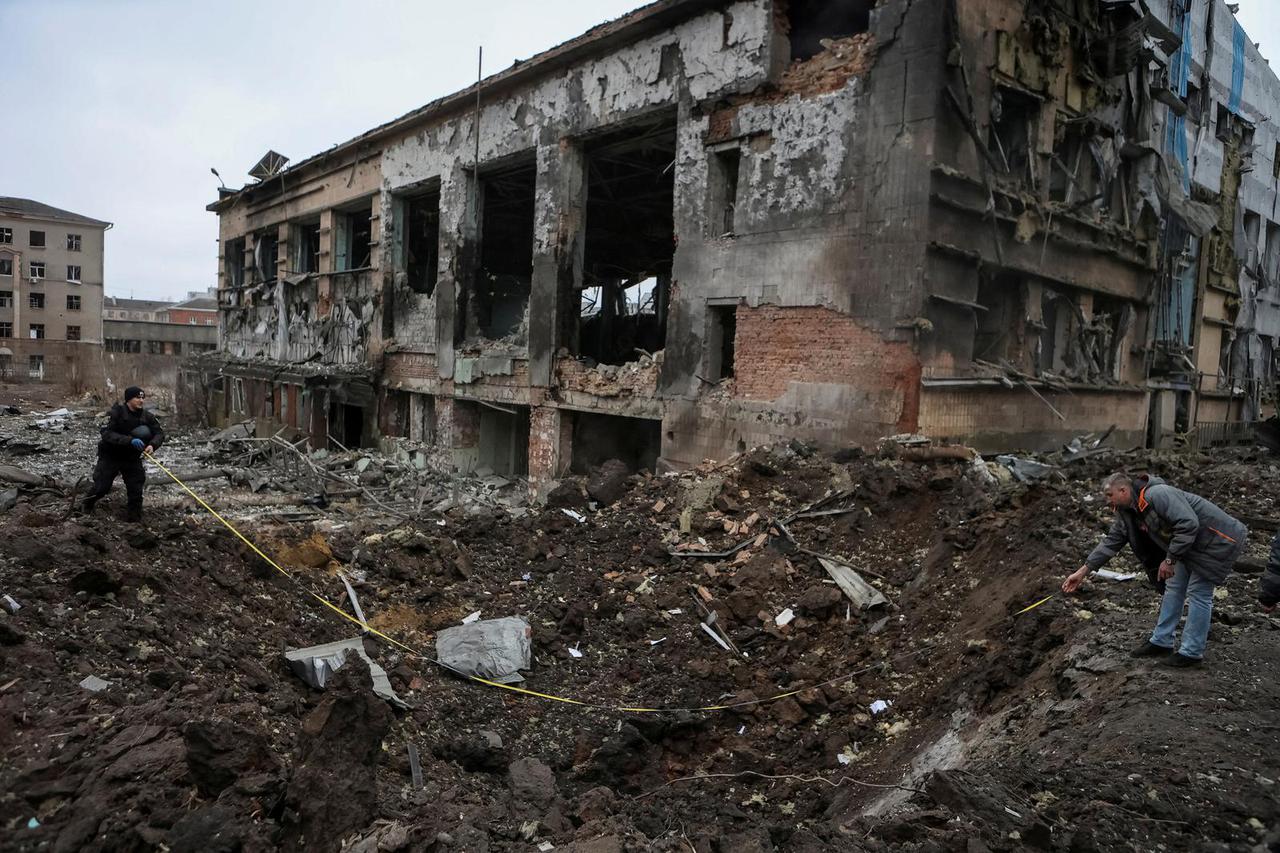FILE PHOTO: Aftermath of a Russian missile attack in Kharkiv
